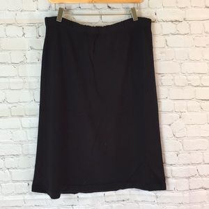 Black knit pull on skirt